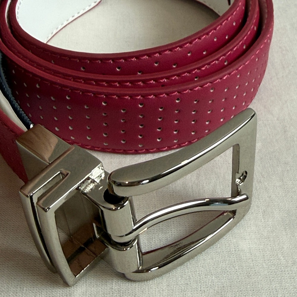 Nike Golf Reversible Belt Women Size S Pink White Perforated Leather 13084-311